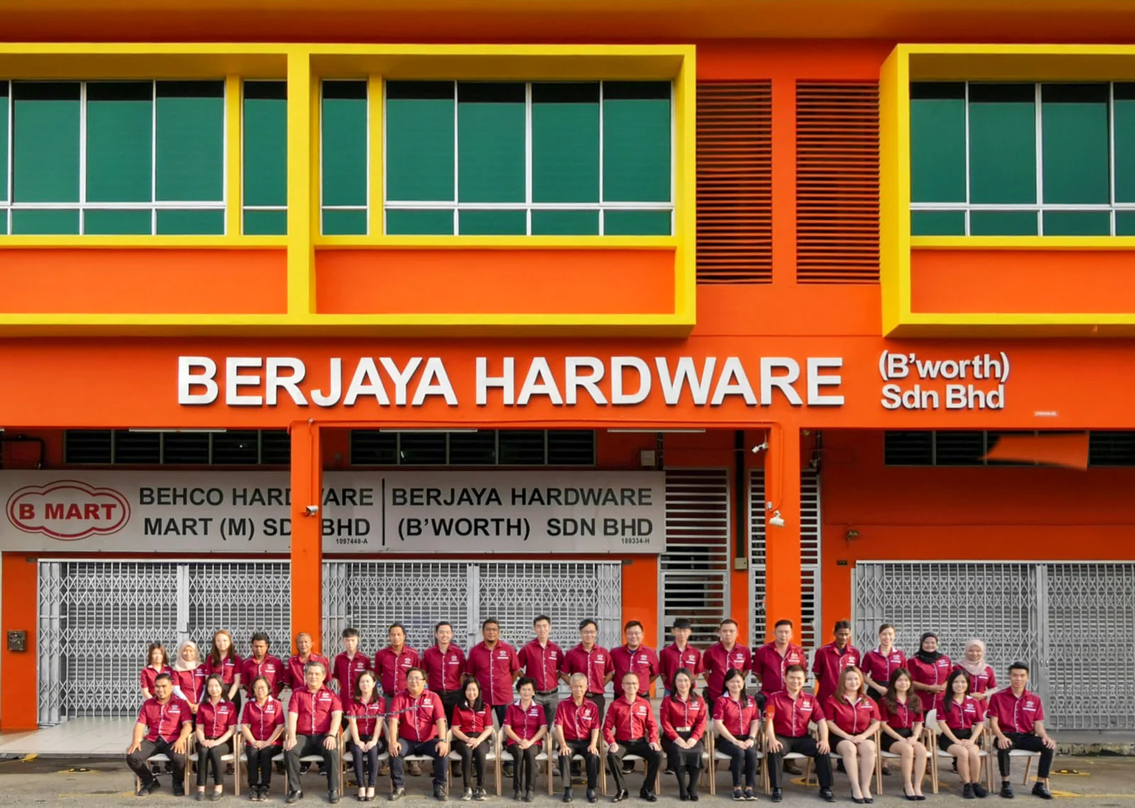 The Berjaya Hardware team outside the Butterworth branch